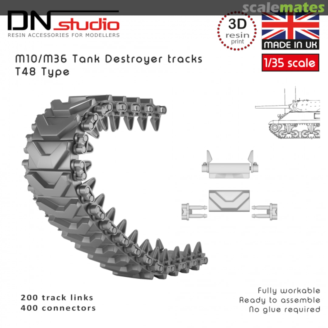 Boxart M36 U.S. Tank Destroyer tracks T48 type DN023TR DN Studio Boxart M36 U.S. Tank Destroyer tracks T48 type DN023TR DN Studio