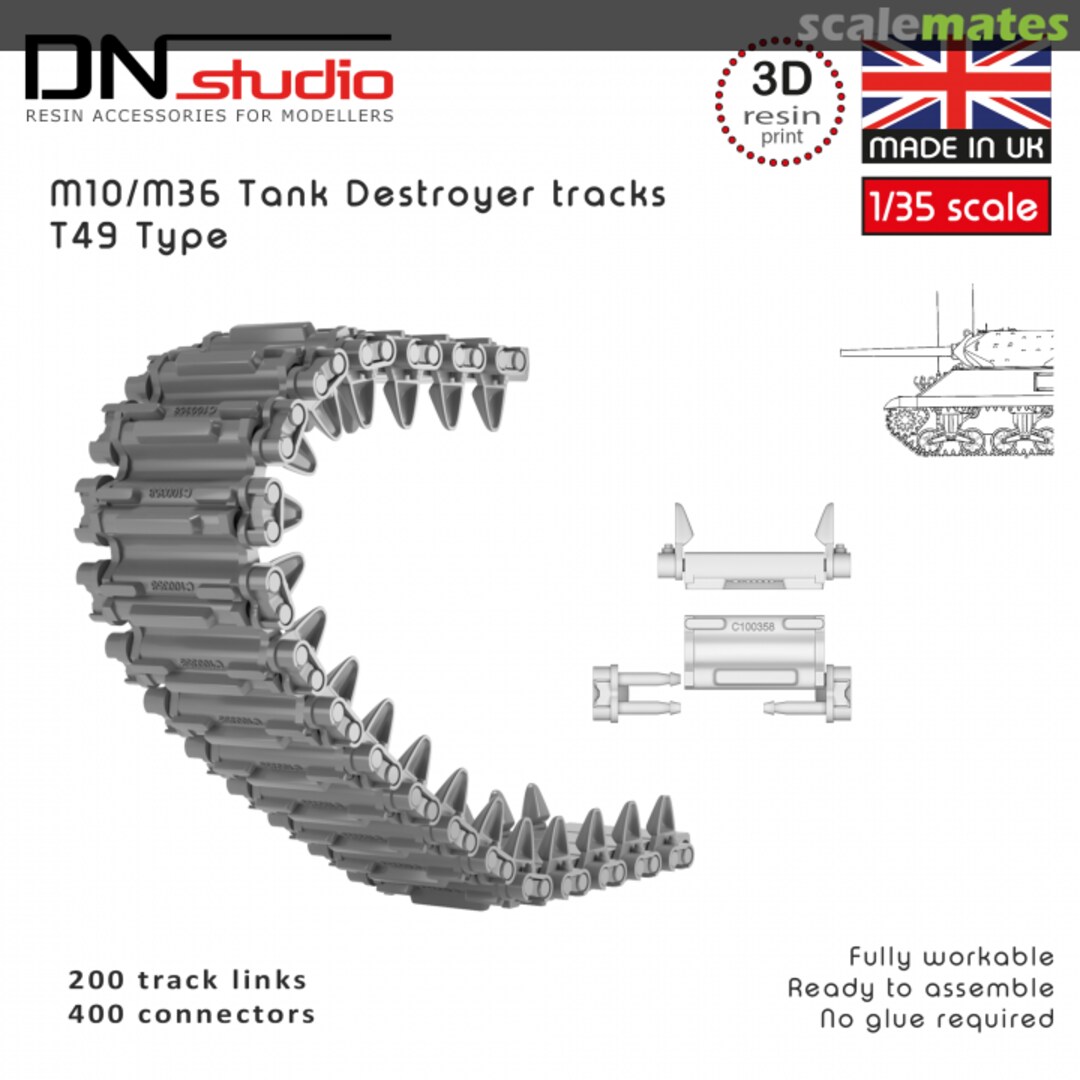 Boxart M36 U.S. Tank Destroyer tracks T49 type DN024TR DN Studio