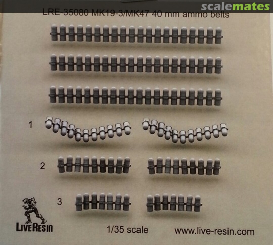 Boxart MK19-3/MK47 40 mm Ammo Belts LRE-35080 Live Resin Boxart MK19-3/MK47 40 mm Ammo Belts LRE-35080 Live Resin