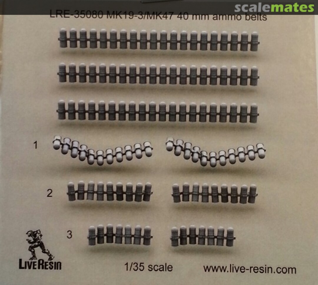 Boxart MK19-3/MK47 40 mm Ammo Belts LRE-35080 Live Resin