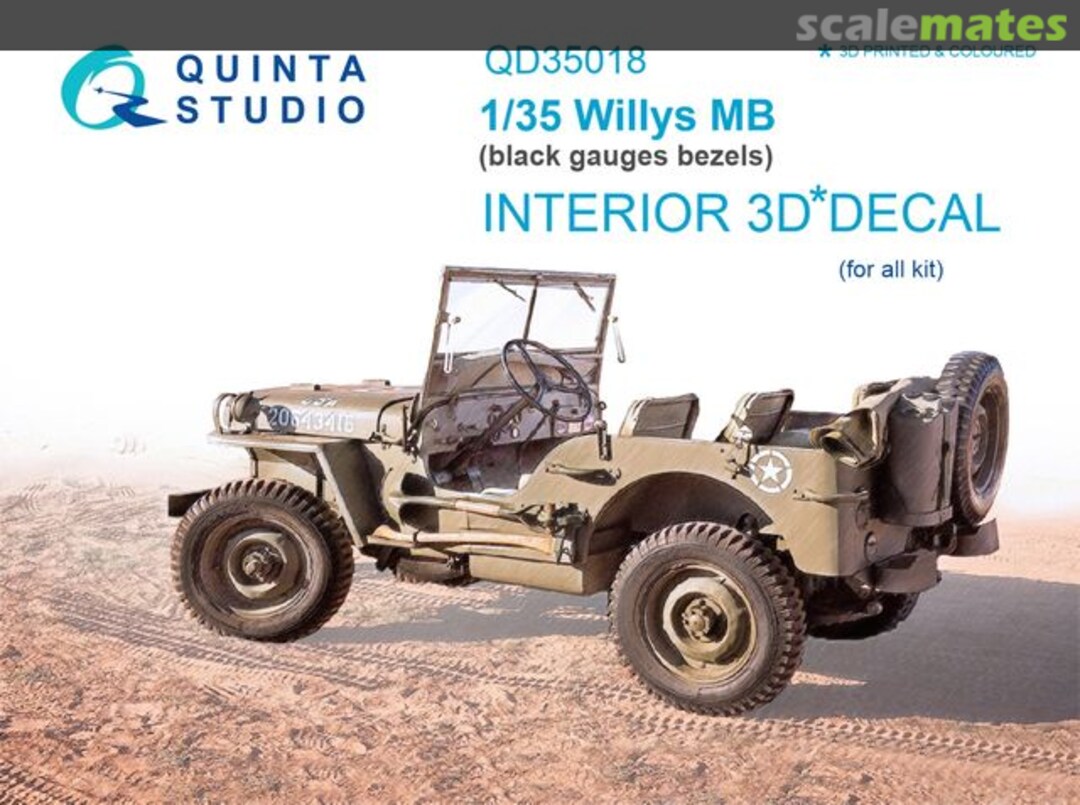 Boxart Willys MB interior 3D decals QD35018 Quinta Studio