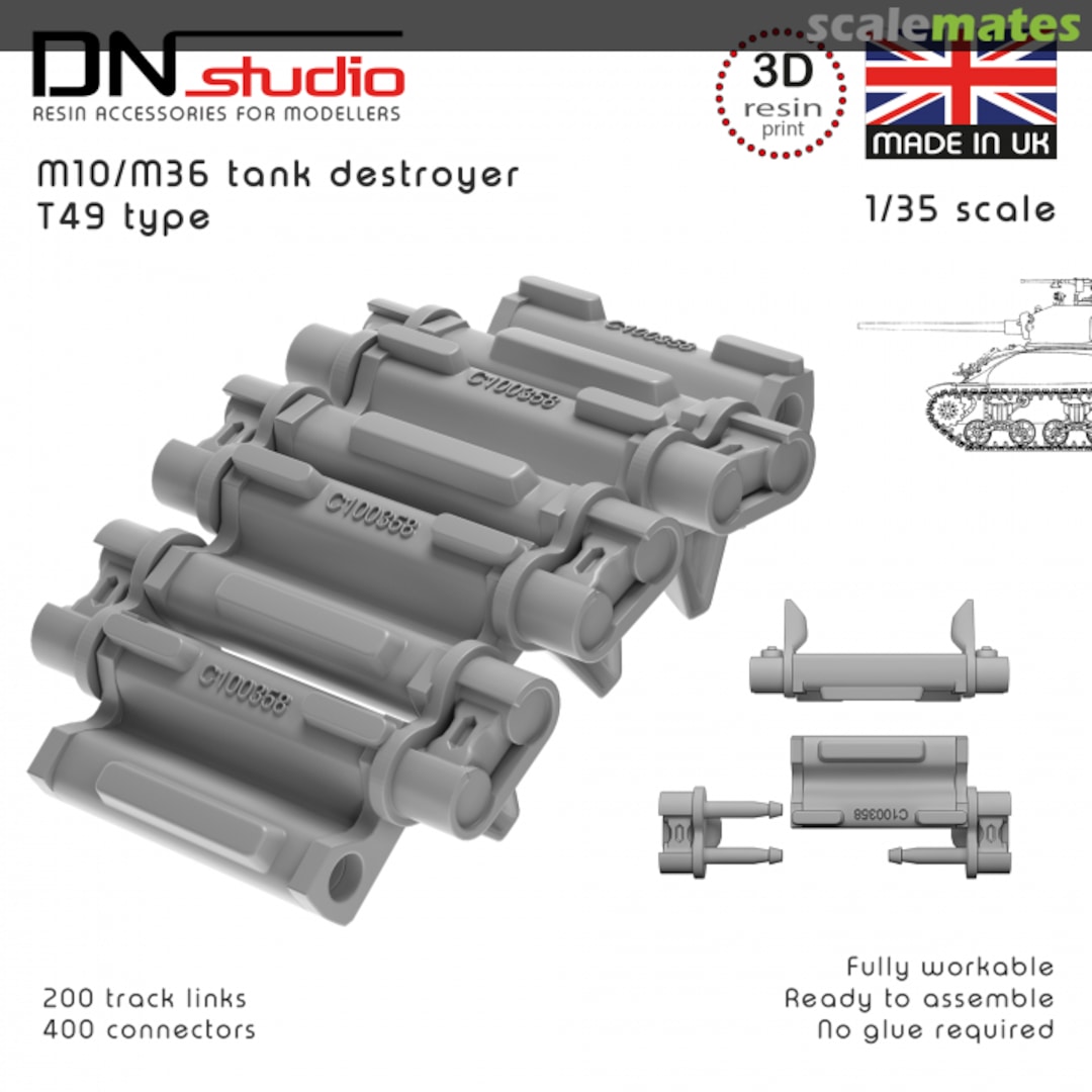 Boxart M10 Tank Destroyer tracks T49 type DN027TR DN Studio