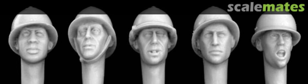 Boxart French Heads w/Adrian WWII Type Helmets HFH02 Hornet & Wolf Boxart French Heads w/Adrian WWII Type Helmets HFH02 Hornet & Wolf