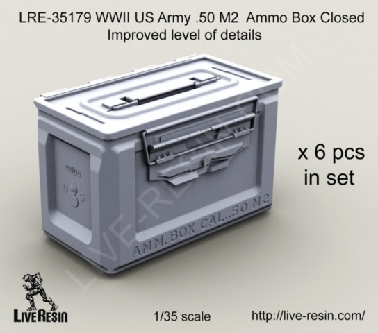 ET Models 1//35 WWII US .50 Cal M2 Ammo Box for Common Use