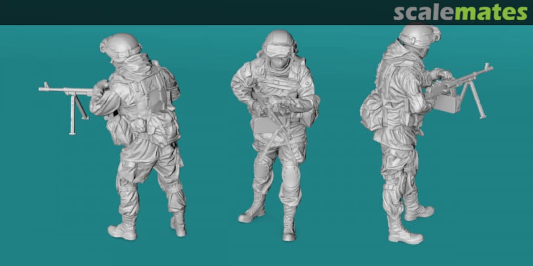Boxart Russian soldier - with MG and balaclava 99203111-35 EMP3d