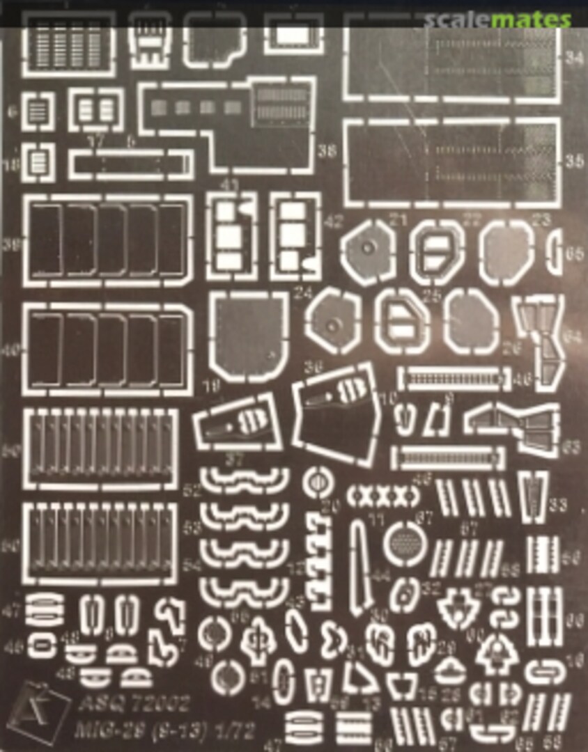 Boxart MiG-29 (9-13) Exterior Photo etched set ASQ72002 A²-squared Boxart MiG-29 (9-13) Exterior Photo etched set ASQ72002 A²-squared