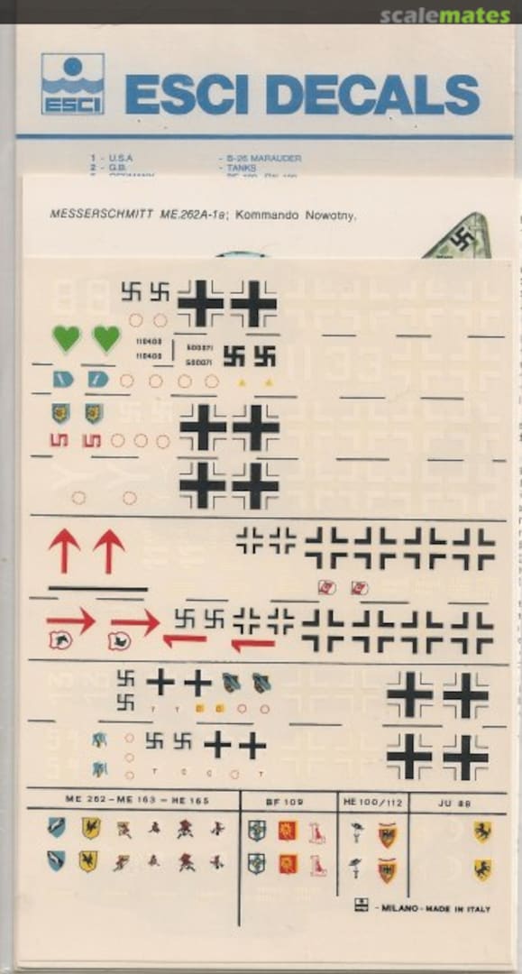 Boxart Me 163 Komet, Me 262A & He 162 Salamander 43 ESCI