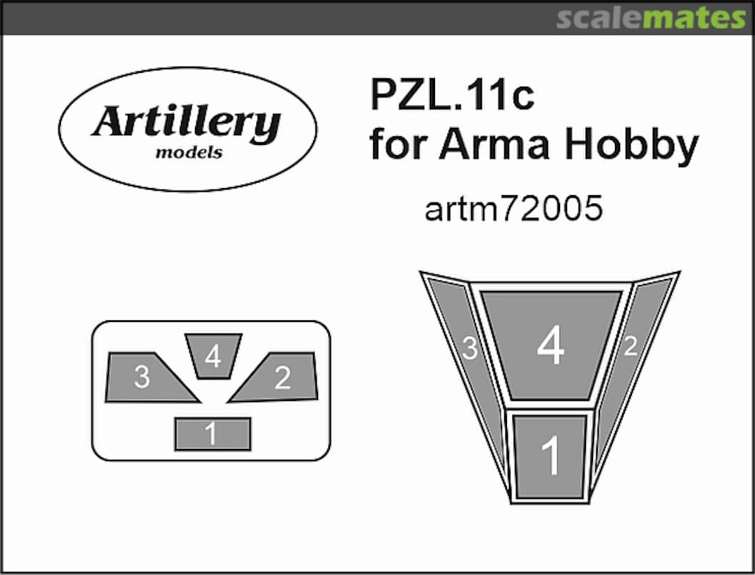 Boxart Mask for PZL.11c artm72005 Artillery models