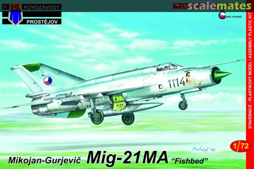 Boxart Mikoyan MiG-21MA Fishbed KPM0097 Kovozávody Prostějov Boxart Mikoyan MiG-21MA Fishbed KPM0097 Kovozávody Prostějov