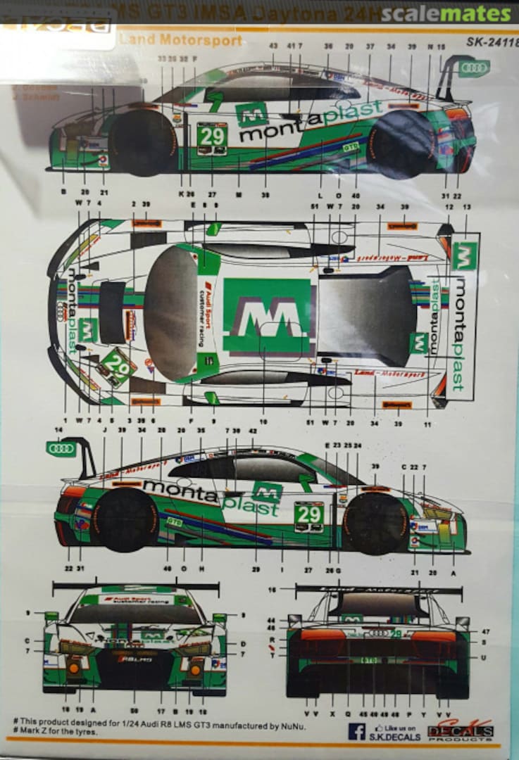 Boxart Audi R8 LMS GT3 IMSA Daytona 24H '17 SK-24118 SK Decals Boxart Audi R8 LMS GT3 IMSA Daytona 24H '17 SK-24118 SK Decals