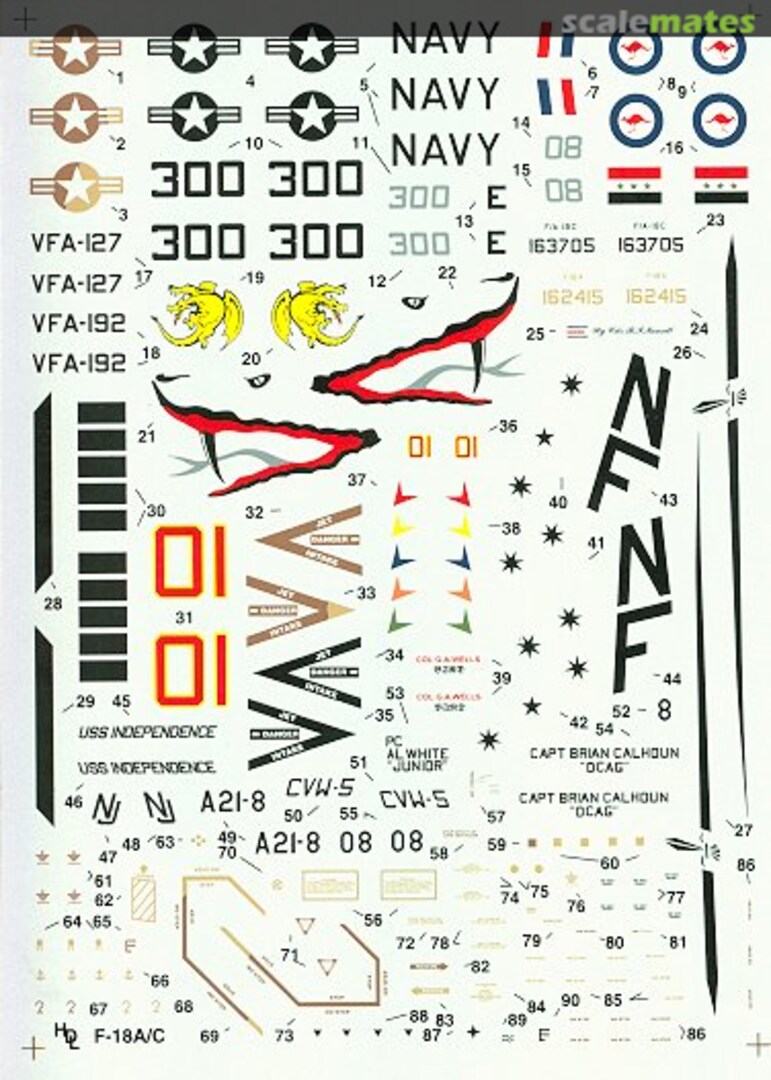 Boxart McDonnell Douglas F-18A/C Hornet 72-027 Hi-Decal Line