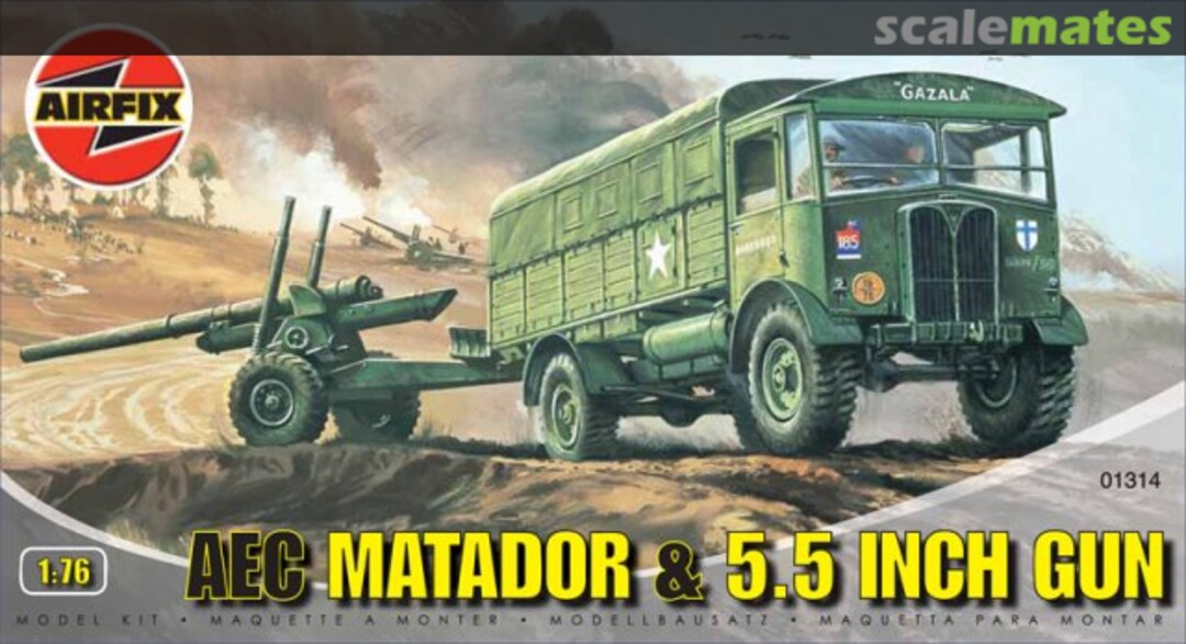 Boxart AEC Matador & 5.5 inch gun 01314 Airfix Boxart AEC Matador & 5.5 inch gun 01314 Airfix