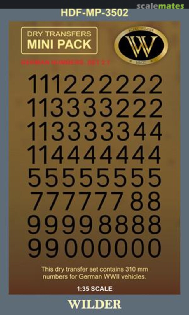Boxart GERMAN NUMBERS. SET 2.1 BLACK. HDF-MP-3502 Wilder Products Boxart GERMAN NUMBERS. SET 2.1 BLACK. HDF-MP-3502 Wilder Products