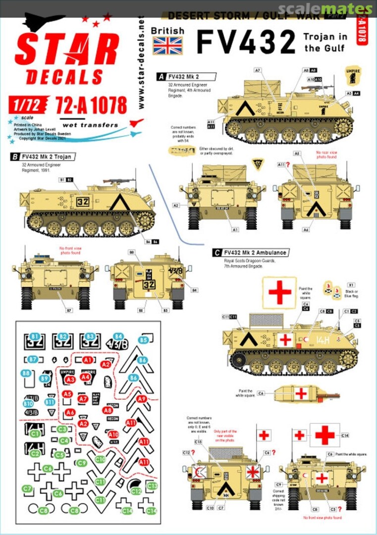 Boxart British FV 432 Trojan 72-A1078 Star Decals