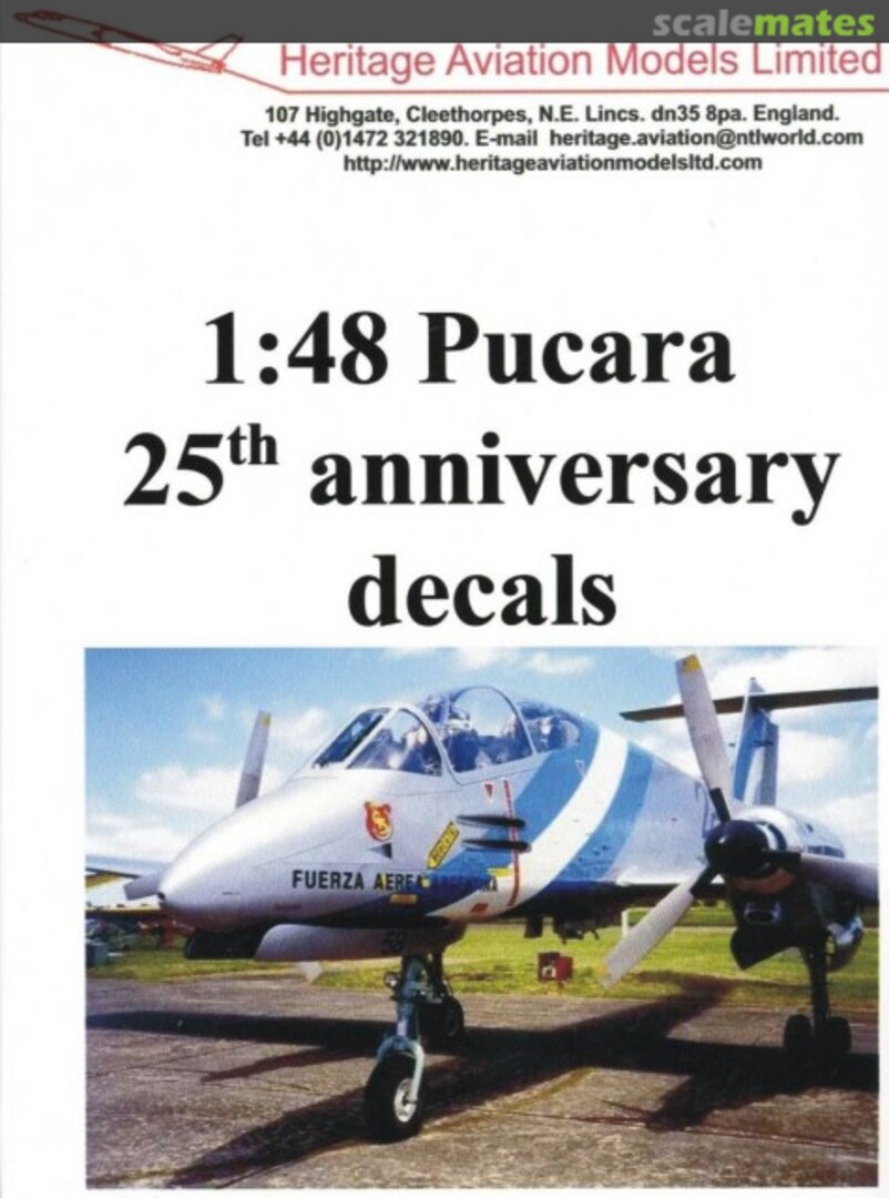 Boxart Pucara 25th Anniversary Scheme  Heritage Aviation Models