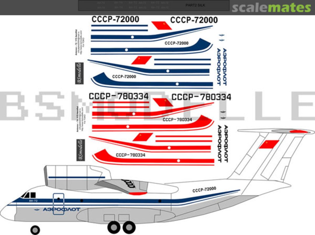 Boxart Antonov An-72(74) Aeroflot 72029 BSmodelle Boxart Antonov An-72(74) Aeroflot 72029 BSmodelle