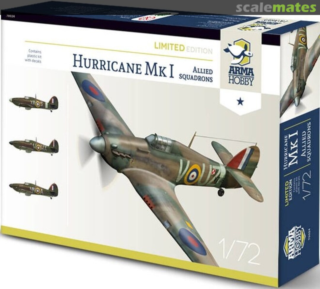 Boxart Hurricane Mk I Allied Squadrons 70024 Arma Hobby Boxart Hurricane Mk I Allied Squadrons 70024 Arma Hobby