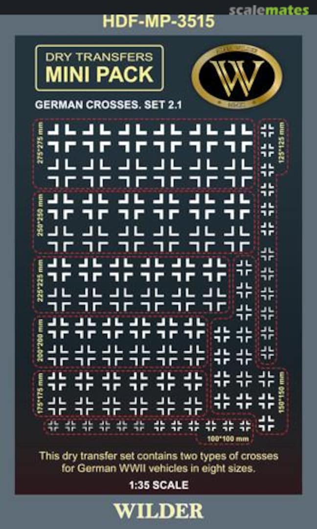 Boxart GERMAN CROSSES. SET 2.1 WHITE. HDF-MP-3515 Wilder Products