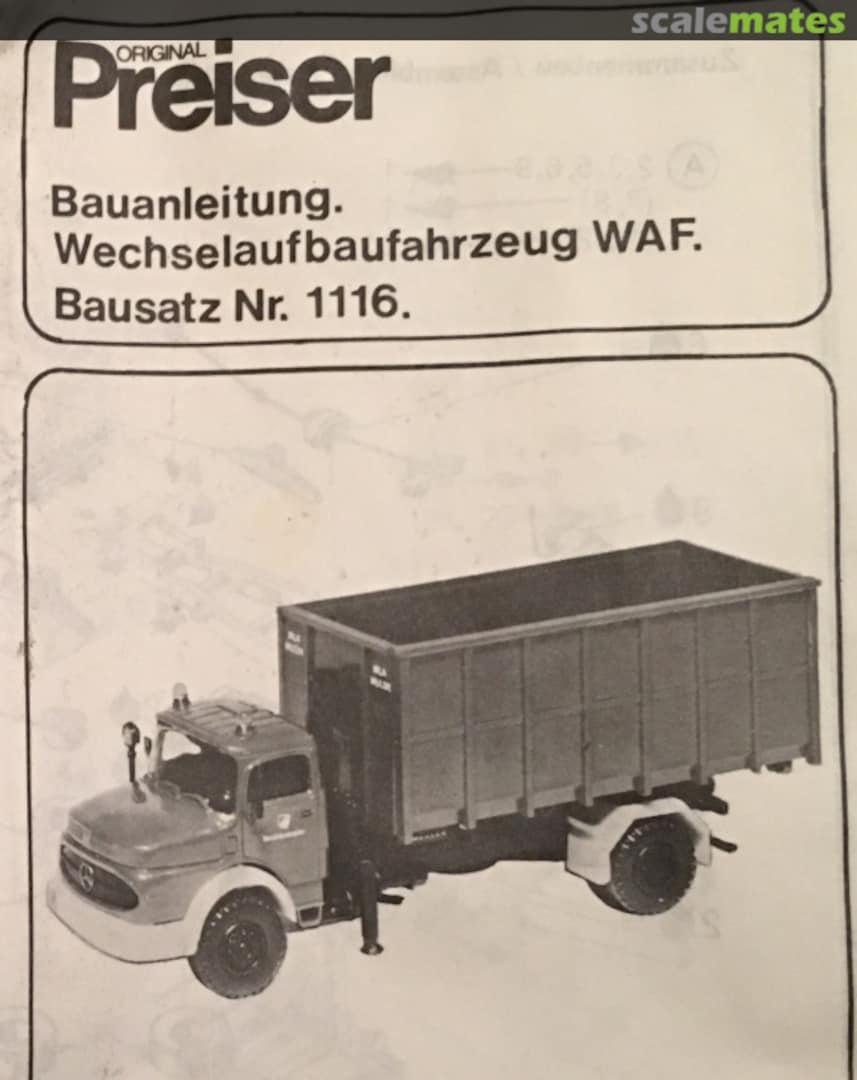 Boxart Wechselaufbaufahrzeug WAF 1116 Preiser
