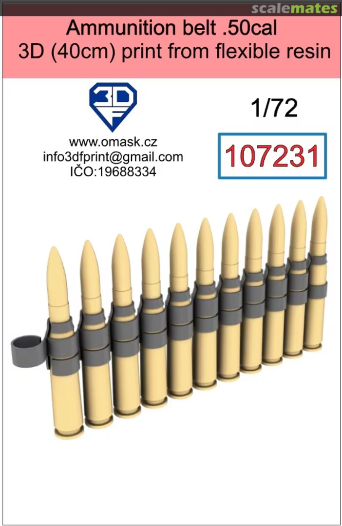 Contents Ammunition Belt .50cal (40 cm) 107231 3DF Print Contents Ammunition Belt .50cal (40 cm) 107231 3DF Print