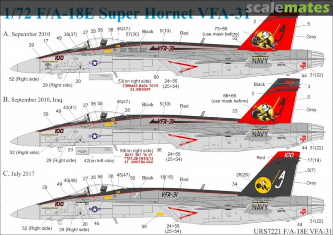 Boxart F/A-18E Super Hornet VFA-31 CAG (black&red tail) URS7221 UpRise Boxart F/A-18E Super Hornet VFA-31 CAG (black&red tail) URS7221 UpRise