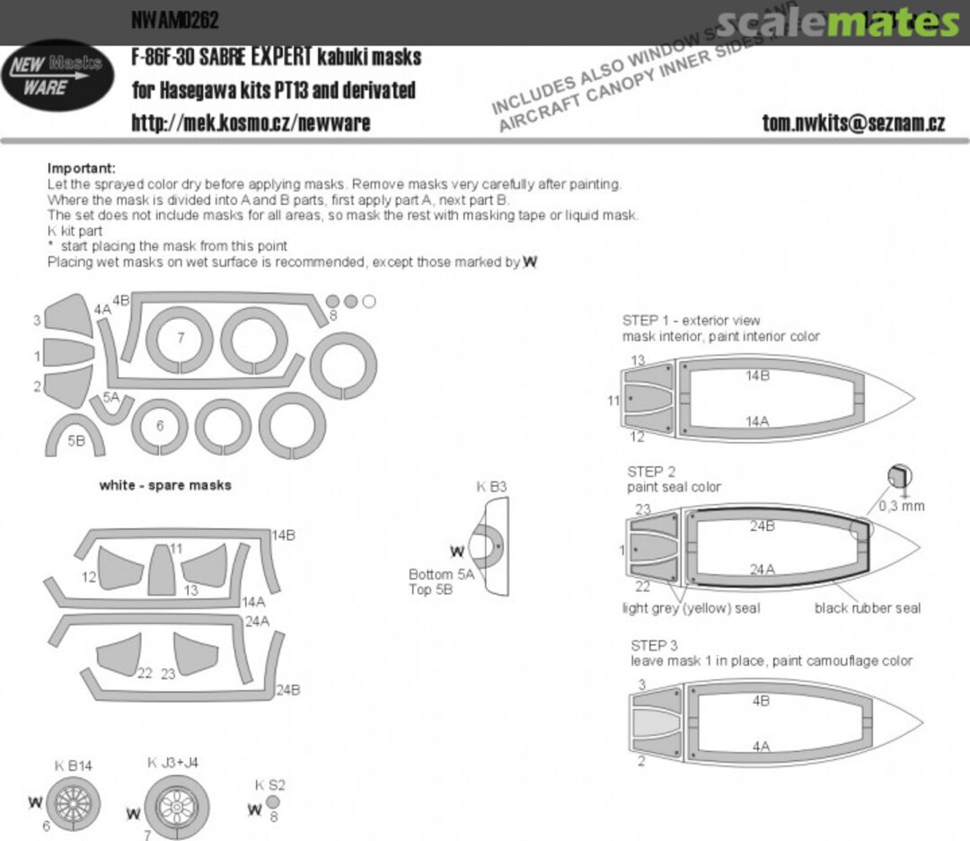 Boxart F-86F-30 Sabre EXPERT kabuki masks NWAM0262 New Ware