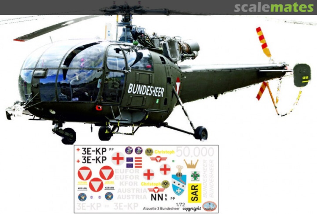Boxart Alouette 3 Bundesheer HM 72208 Brent-Air-Decals Boxart Alouette 3 Bundesheer HM 72208 Brent-Air-Decals