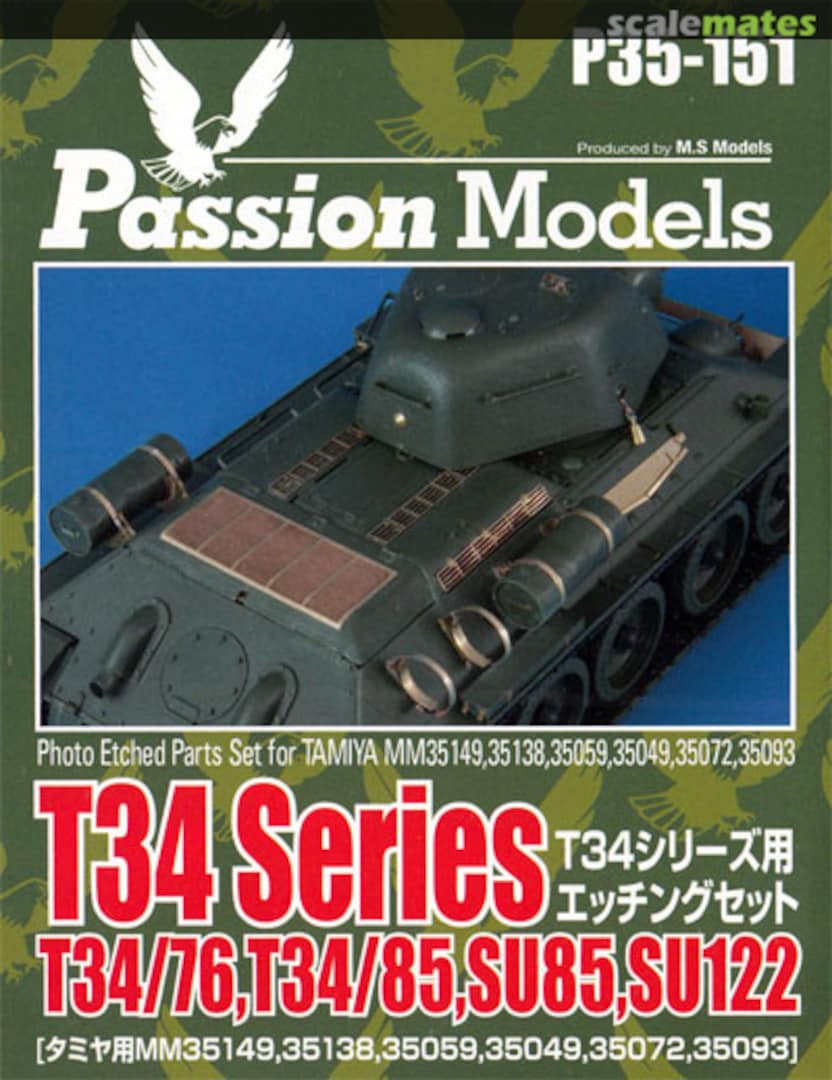 Boxart T34 Series Photo Etched Parts Set T-34, SU-85, SU-122 P35-151 Passion Models