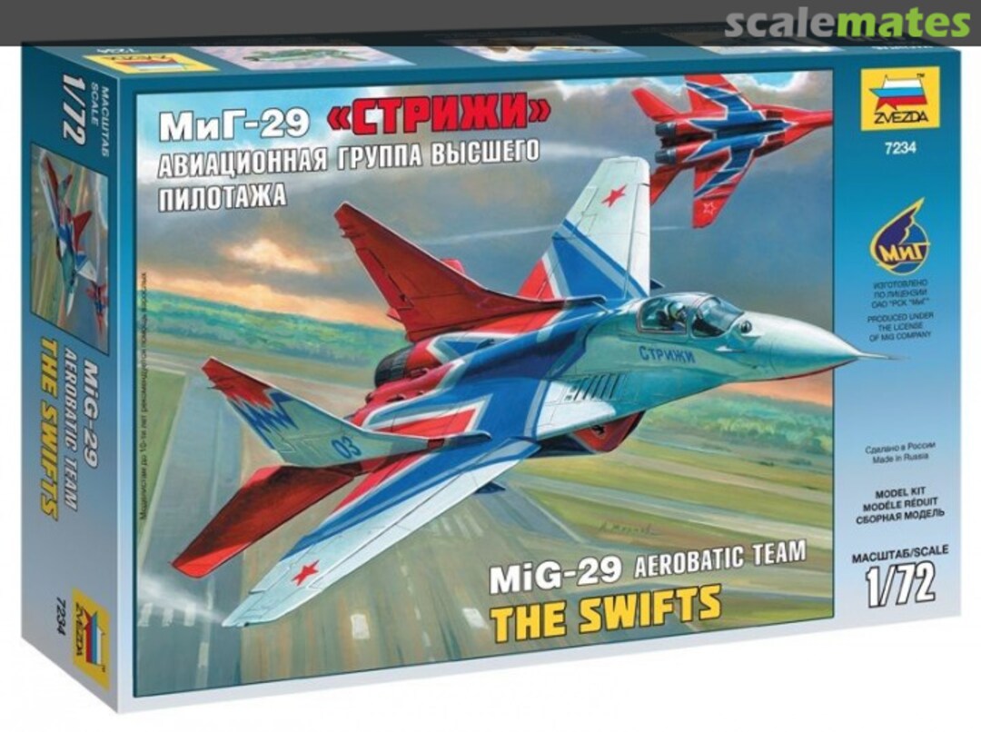 Boxart MiG-29 The Swifts Aerobatic Team 7234 Zvezda Boxart MiG-29 The Swifts Aerobatic Team 7234 Zvezda