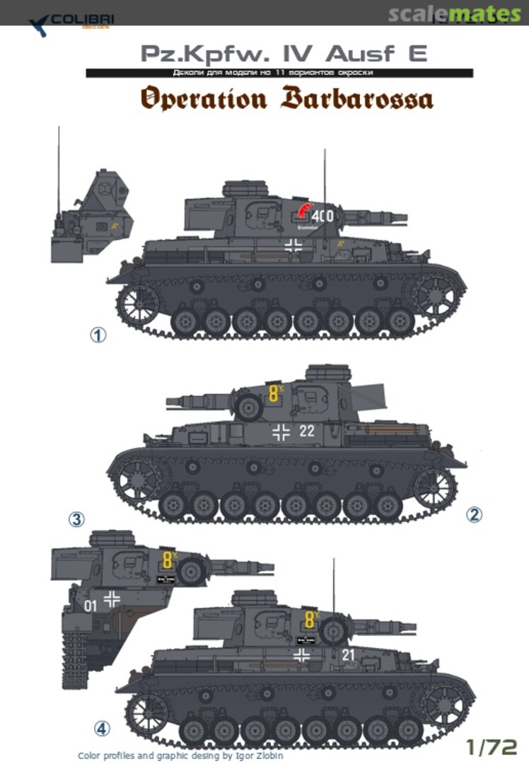 1:72 Pz.Kpfw H – Schlacht um Weißrußland cd72072/ Colibri Decals IV Ausf 1:72 Pz.Kpfw H – Schlacht um Weißrußland cd72072/ Colibri Decals IV Ausf
