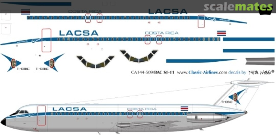 Boxart LACSA (blue) BAC S111 CA144-509a Classic Airlines