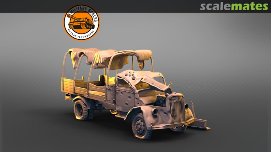 Boxart Opel Blitz 4x4 with Tarpaulin Destroyed PMI0677B Military Scales