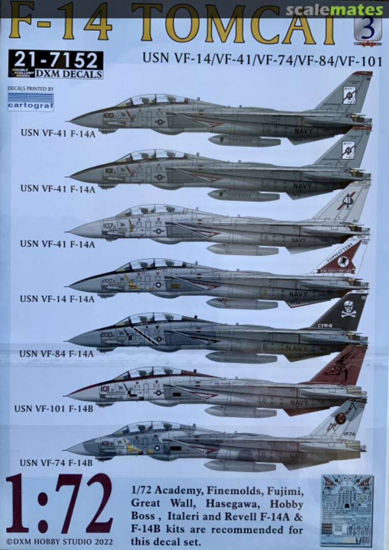 Boxart F-14 Tomcat 21-7152 DXM Decals Boxart F-14 Tomcat 21-7152 DXM Decals