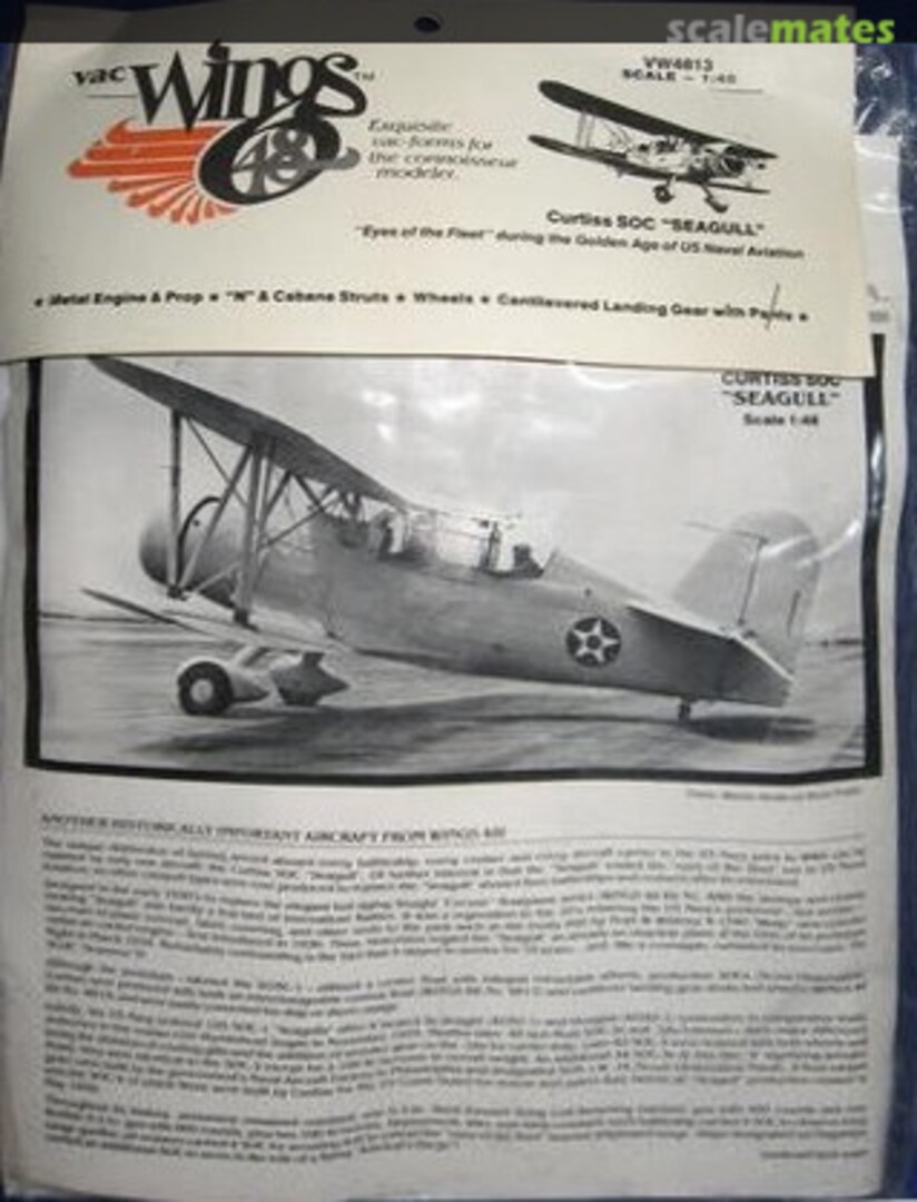 Boxart Curtiss SOC Seagull (wheels) VW4813 Vac Wings Boxart Curtiss SOC Seagull (wheels) VW4813 Vac Wings