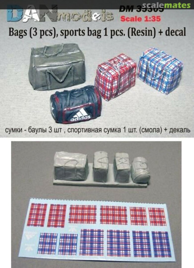 Boxart Bags (3 pcs), sports bag 1 pcs. (Resin) + decal DM35305 DANmodels Boxart Bags (3 pcs), sports bag 1 pcs. (Resin) + decal DM35305 DANmodels