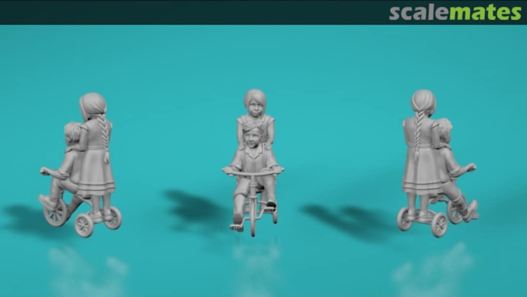 Boxart Children - girl and boy on triwheels bike 99204843-72 EMP3d