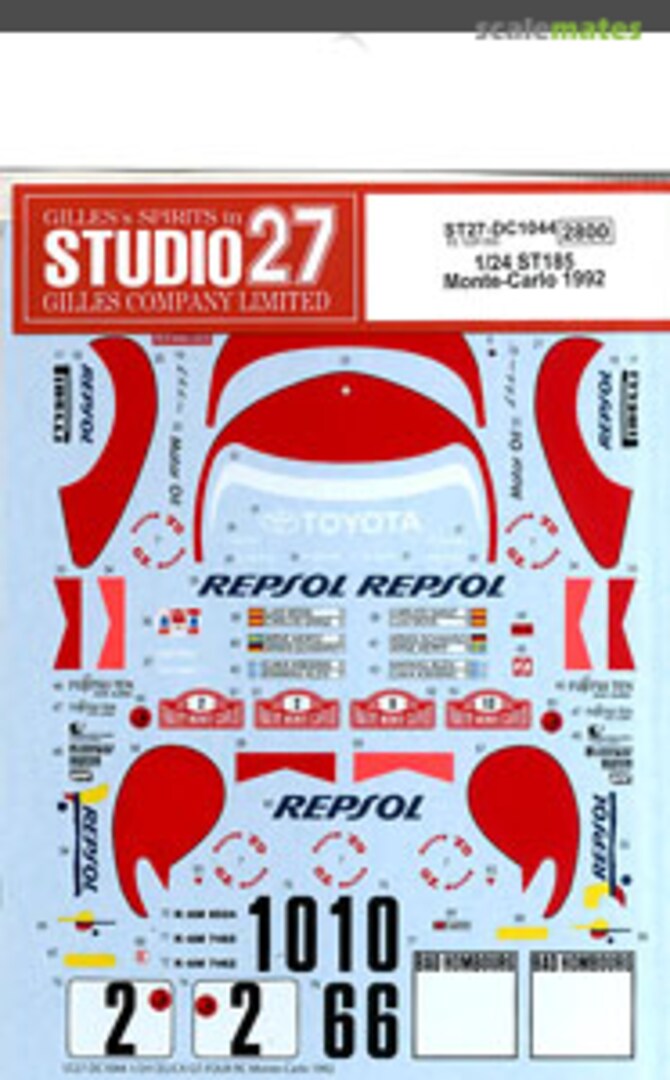 Boxart Toyota ST185 Celica Monte Carlo 1992 ST27-DC1044 Studio27 Boxart Toyota ST185 Celica Monte Carlo 1992 ST27-DC1044 Studio27