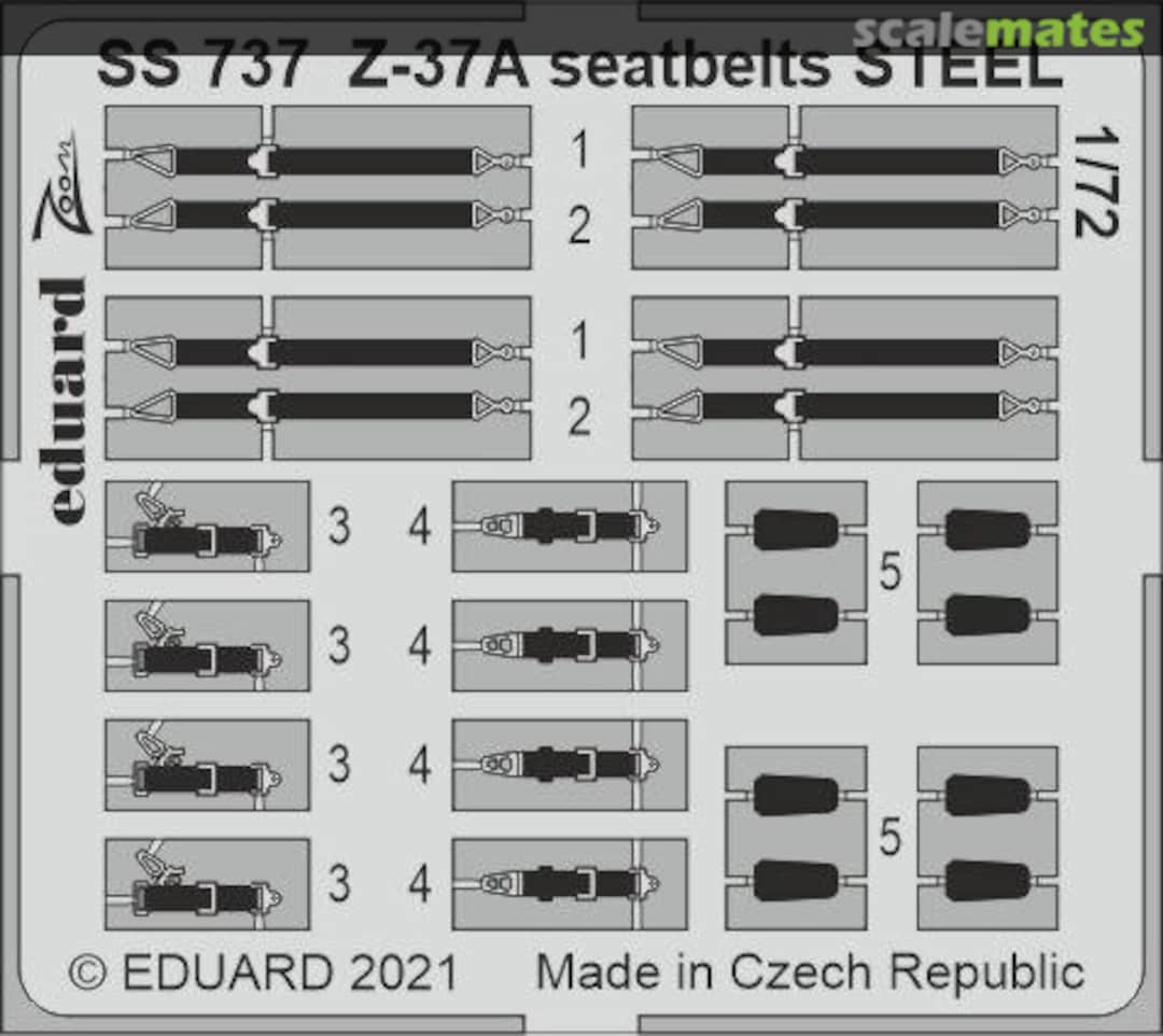 Boxart Z-37A Seatbelts, Steel SS737 Eduard Boxart Z-37A Seatbelts, Steel SS737 Eduard