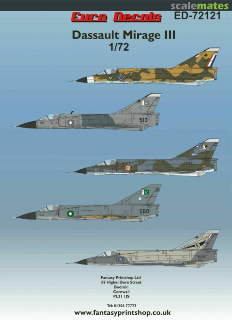 Boxart Dassault Mirage III ED-72121 Euro Decals Boxart Dassault Mirage III ED-72121 Euro Decals