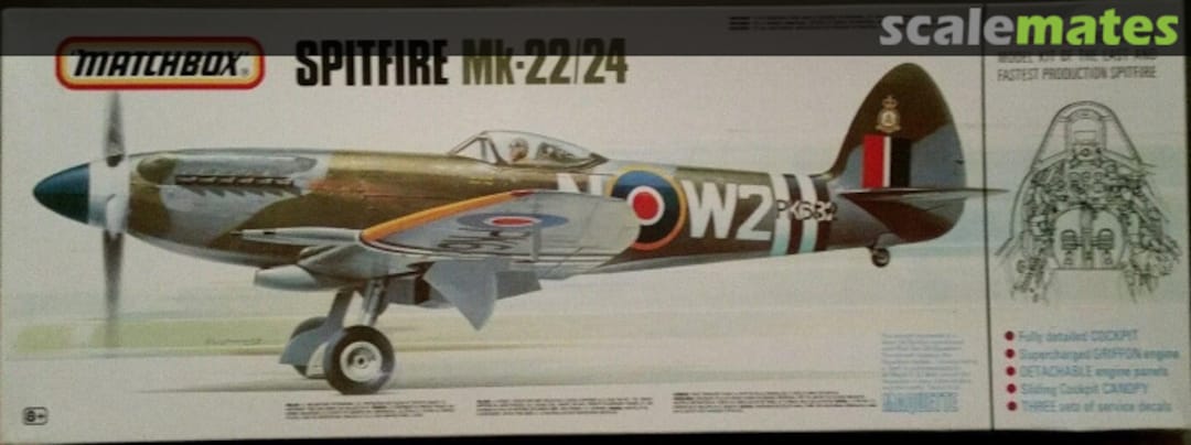 Boxart Spitfire Mk-22/24 PK-501 Matchbox Boxart Spitfire Mk-22/24 PK-501 Matchbox