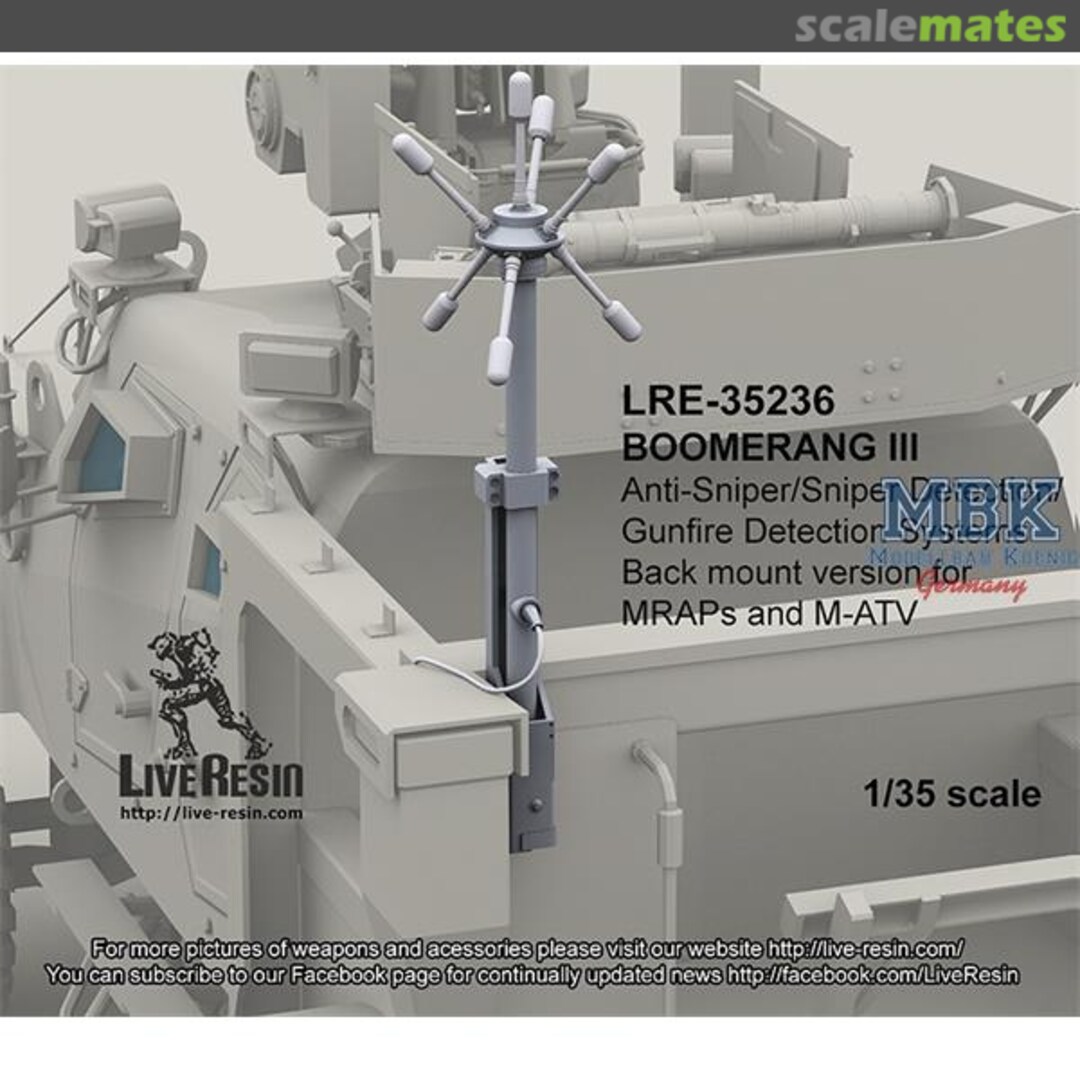 Boxart Boomerang III Anti-Sniper etc for MRAPs and M-ATV LRE-35236 Live Resin Boxart Boomerang III Anti-Sniper etc for MRAPs and M-ATV LRE-35236 Live Resin