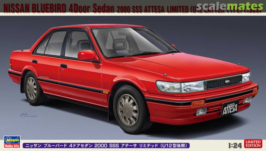 Boxart Nissan Bluebird 4Door Sedan SSS Attesa Limited (U12 Latter Type) (1989) 20497 Hasegawa