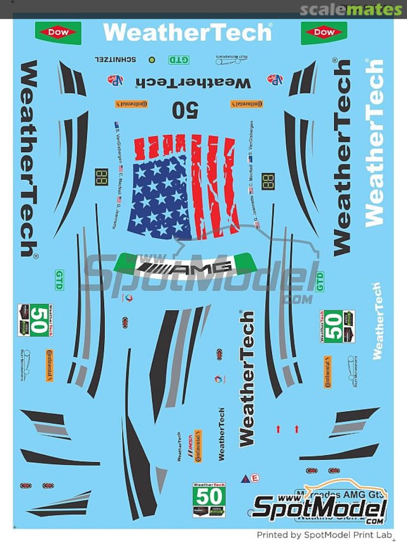 Boxart Mercedes AMG GT3 sponsored by WeatherTech #50 PLB2-906985 Print Lab Decals