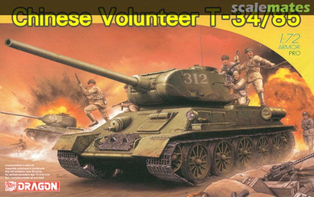 Boxart T-34/85 7668 Dragon