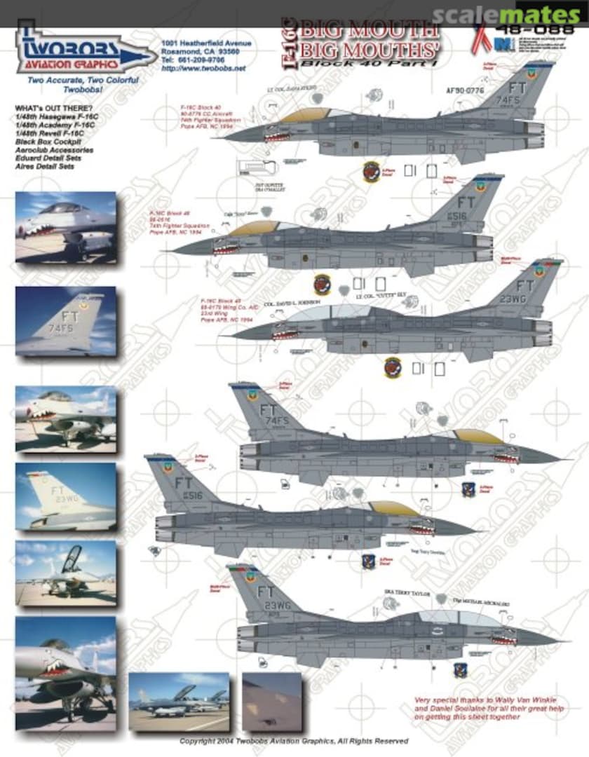 Boxart F-16C/D Big Mouth, Big Mouths Block 40 Part I 48-088 TwoBobs Aviation Graphics Boxart F-16C/D Big Mouth, Big Mouths Block 40 Part I 48-088 TwoBobs Aviation Graphics