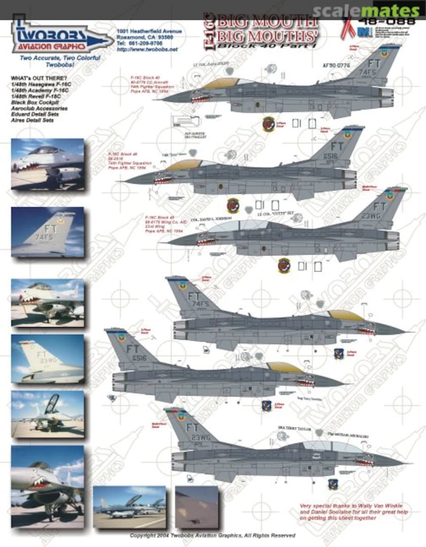 Boxart F-16C Big Mouth, Big Mouths' 48-088 TwoBobs Aviation Graphics