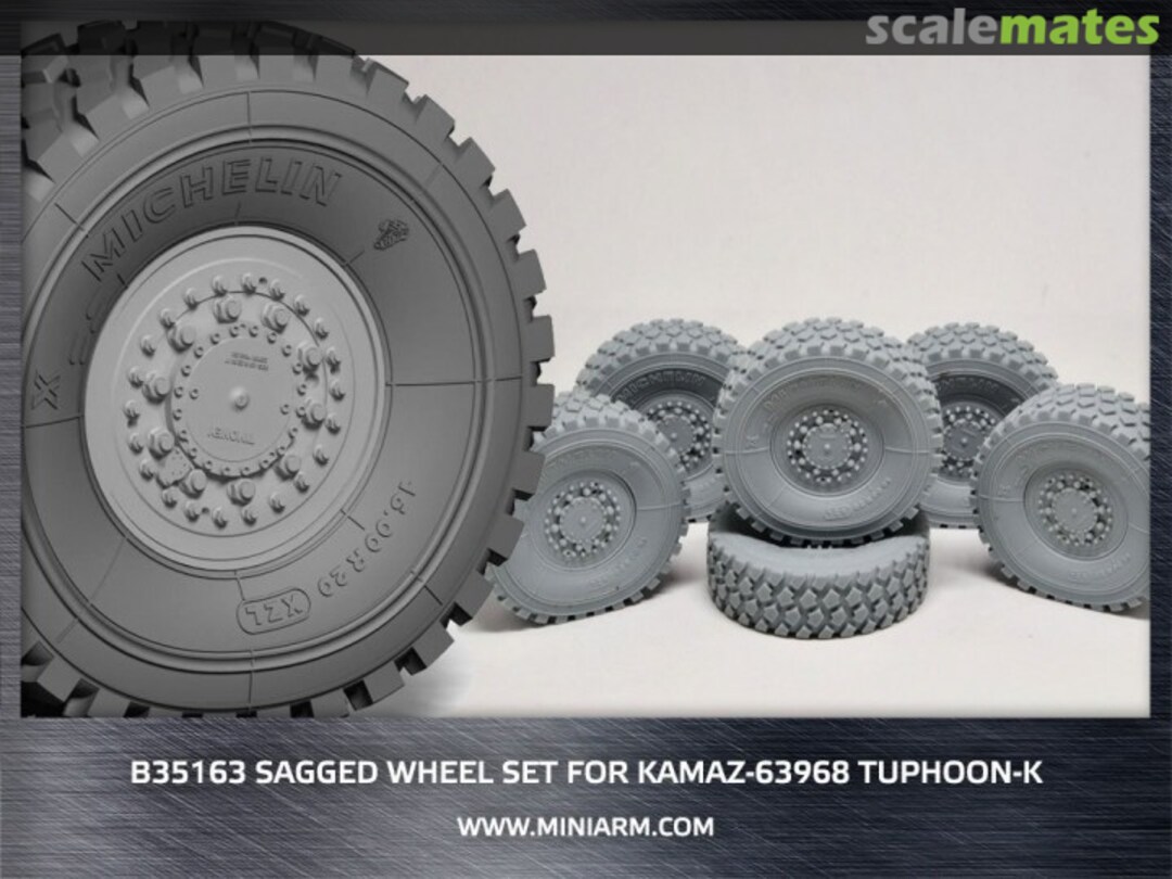 Boxart Sagged Wheel Set for KAMAZ-63968 Typhoon-K 35208 Miniarm