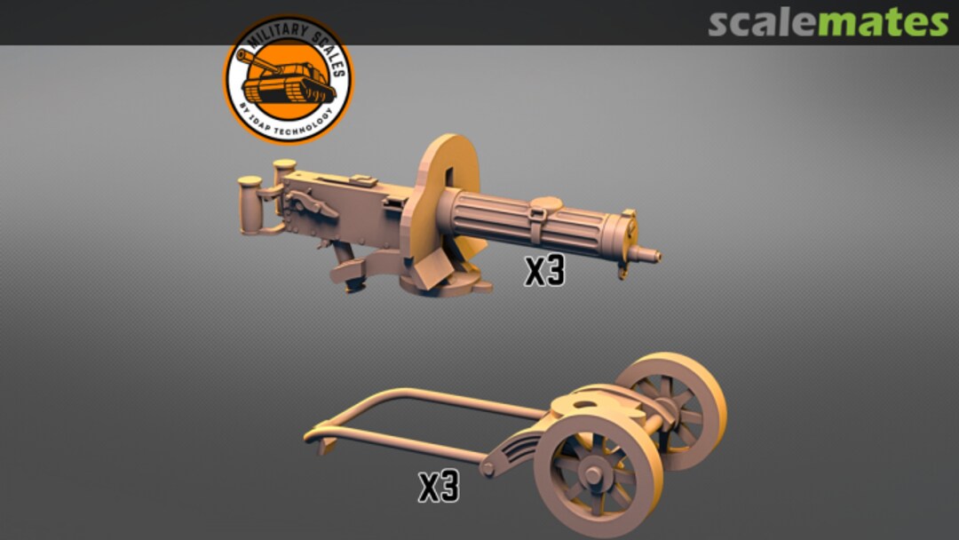 Boxart Maxim wz. 1910 Machine Gun Set of 3pcs PMI0389D Military Scales