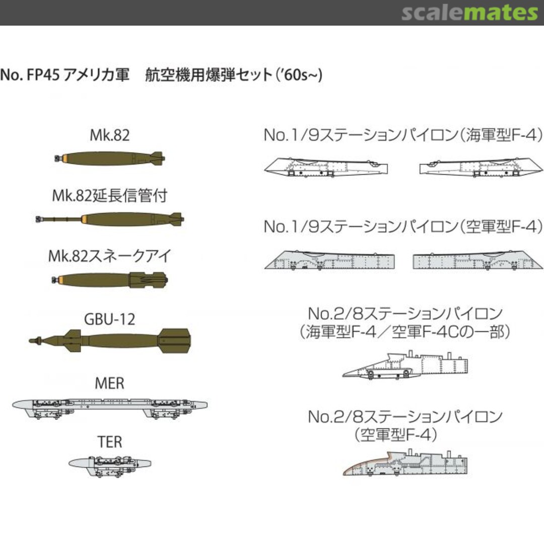 Boxart US Army Aircraft Bomb Set ('60s) FP45 FineMolds Boxart US Army Aircraft Bomb Set ('60s) FP45 FineMolds