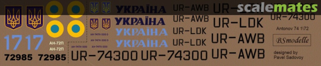 Boxart Antonov An-72P Ukraine AF decal 72013 BSmodelle Boxart Antonov An-72P Ukraine AF decal 72013 BSmodelle